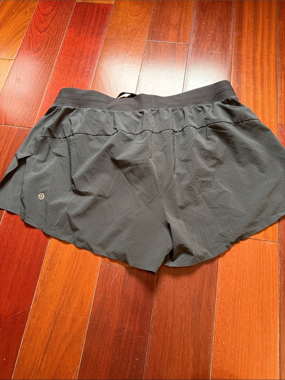 lululemon athletica Women's Charcoal Perforated Running Shorts